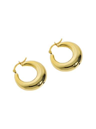 18K Gold 925 Sterling Silver Geometric Minimalist Huggie Earring