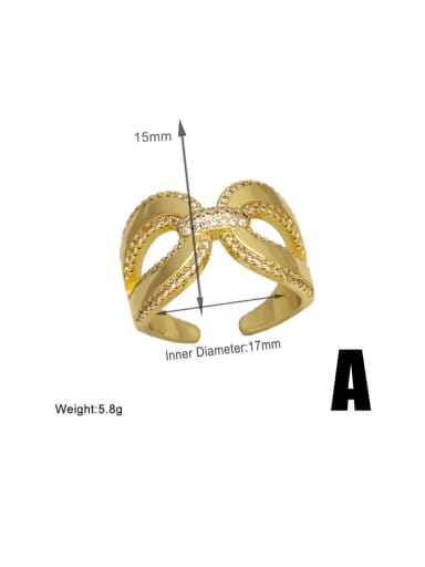 A Brass Cubic Zirconia Bowknot Hip Hop Band Ring