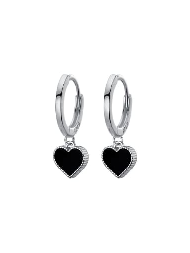 925 Sterling Silver Acrylic Heart Minimalist Huggie Earring