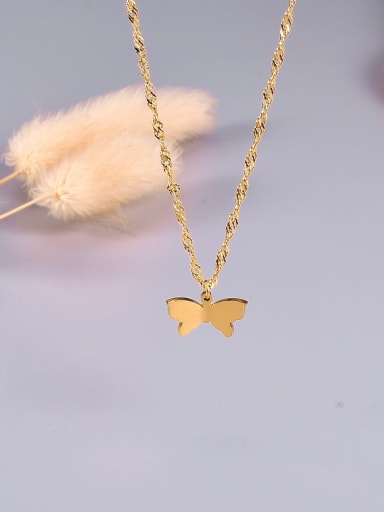 Titanium  Minimalist Butterfly pendant Necklace