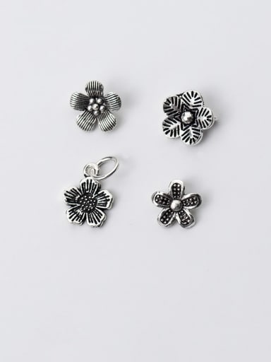 925 Sterling Silver With Vintage Flowers Pendant Diy Accessories