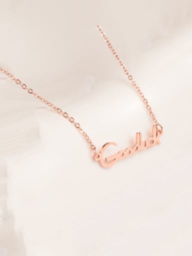 Titanium Simple  Letter Necklace