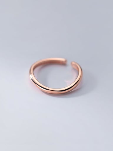 rose gold 925 Sterling Silver Round Minimalist Band Ring