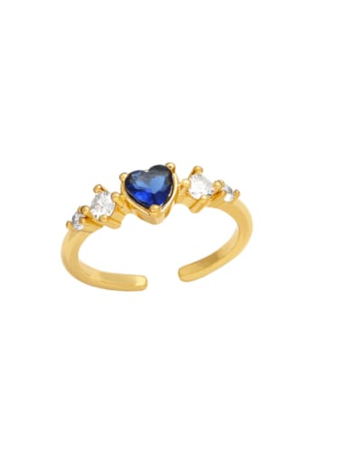 Brass Cubic Zirconia Heart Cute Band Ring