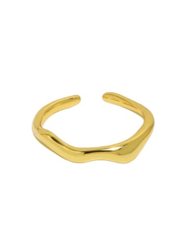 18K gold [No. 13 adjustable] 925 Sterling Silver Round Minimalist Band Ring