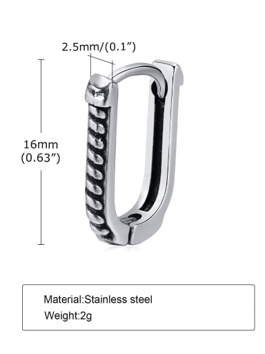 Single EH 500 Stainless steel Geometric Hip Hop Single Earring