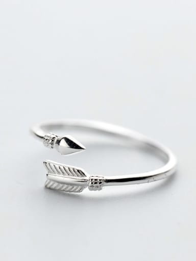 925 Sterling Silver Feather Minimalist Free Size Ring