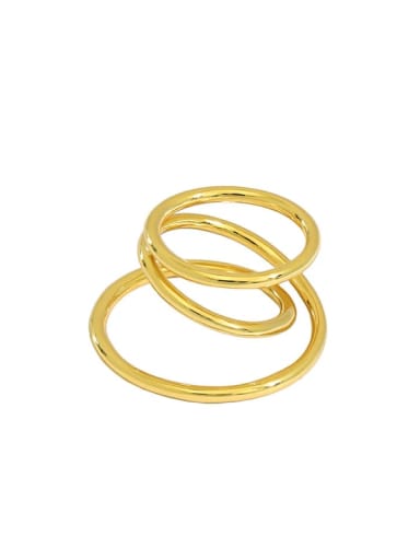golden 925 Sterling Silver Irregular Vintage Stackable Ring