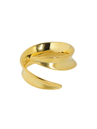 18K gold [16 adjustable] 925 Sterling Silver Irregular Minimalist Band Ring