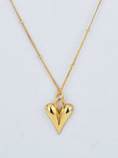 18K gold 925 Sterling Silver Minimalist Smooth Heart Pendant Necklace