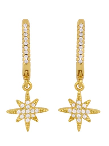 Section a Brass Cubic Zirconia Star Classic Drop Earring