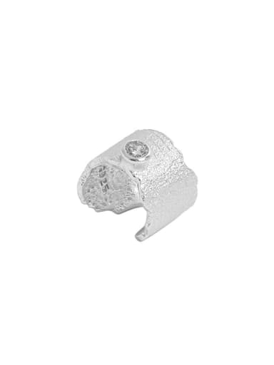 Silver [single] 925 Sterling Silver Rhinestone Irregular Minimalist Single Earring
