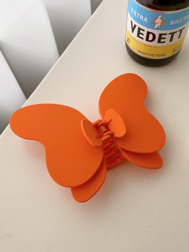 Orange 15cm Alloy Resin Minimalist Butterfly Multi Color Jaw Hair Claw