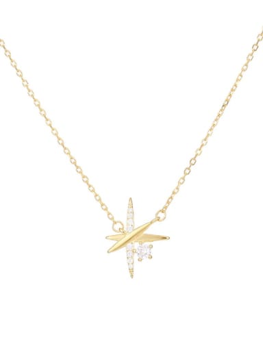 925 Sterling Silver Cubic Zirconia Star Dainty Necklace
