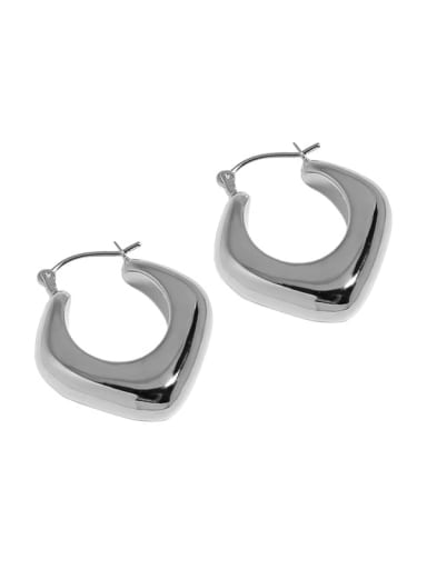 Platinum 925 Sterling Silver Geometric Trend Stud Earring