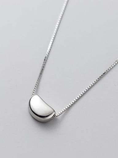 925 Sterling Silver Smooth Geometric Minimalist  Pendant Necklace