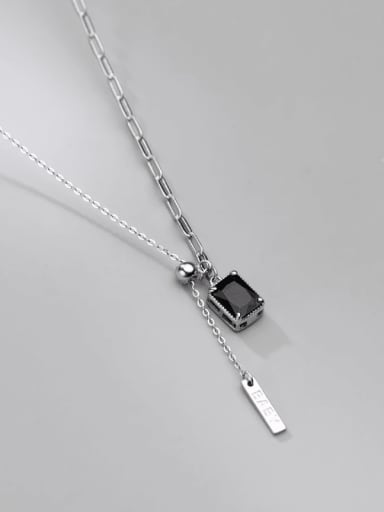 custom 925 Sterling Silver Cubic Zirconia Tassel Vintage Lariat Necklace