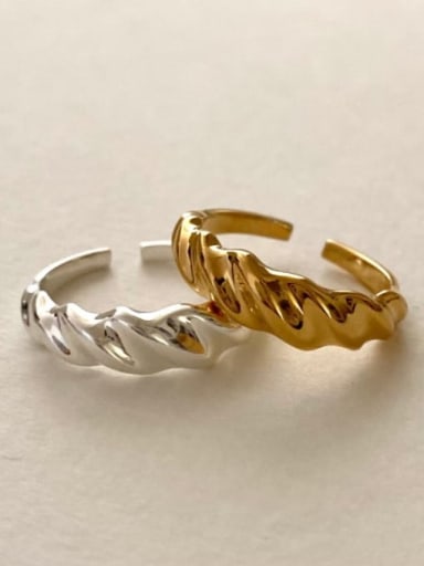 925 Sterling Silver Geometric Vintage Curve  Band Ring