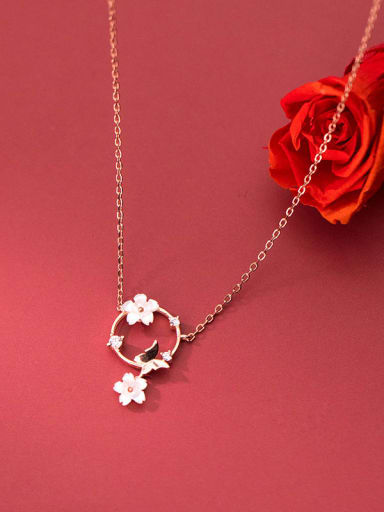 925 Sterling Silver Shell Flower Minimalist Necklace
