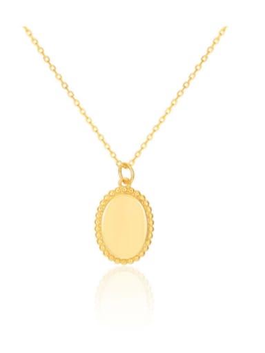 custom 925 Sterling Silver With Gold Plated Simplistic Oval Necklaces