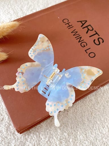 Colorful blue 8.5cm Cellulose Acetate Trend Butterfly Alloy Multi Color Jaw Hair Claw