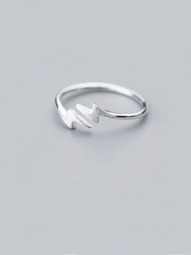 925 Sterling Silver Minimalist Fashion  lightning  Free Size Ring