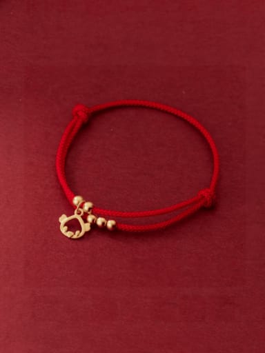 925 Sterling Silver Zodiac Cute Adjustable Red Rope Bracelet