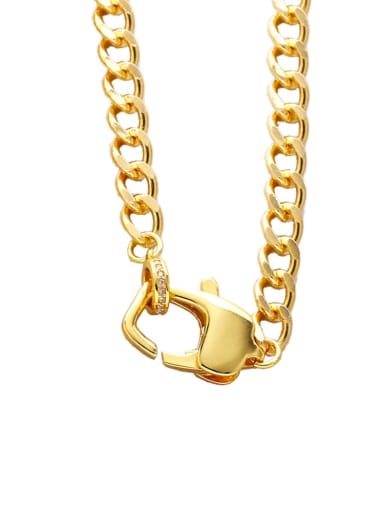 C Brass Geometric Vintage  Hollow Chain Necklace