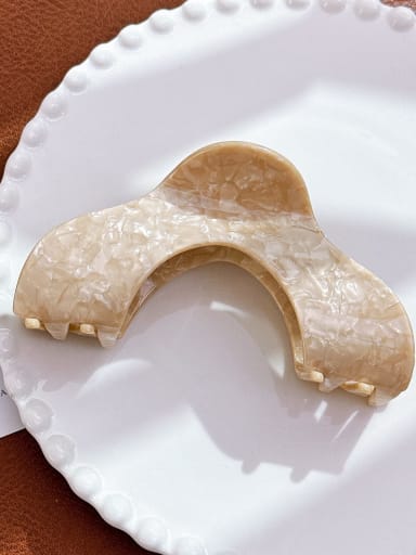 Beige 11.1cm Cellulose Acetate Trend Irregular Alloy Jaw Hair Claw