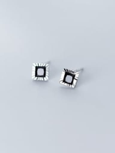 925 Sterling Silver Acrylic Square Minimalist Stud Earring
