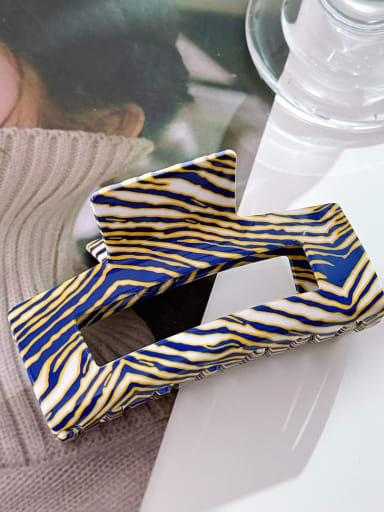 Yellow and blue stripes 10cm PVC Trend Geometric Alloy Multi Color Jaw Hair Claw