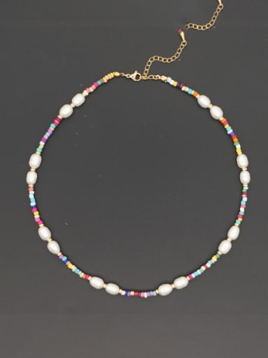 Freshwater Pearl Multi Color Miyuki beads  Bohemia Necklace