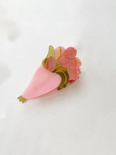 Pink bouquet 8cm*5cm Cellulose Acetate Trend Flower Alloy Jaw Hair Claw