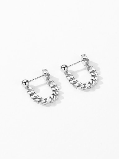 925 Sterling Silver Geometric Chain Minimalist Drop Earring
