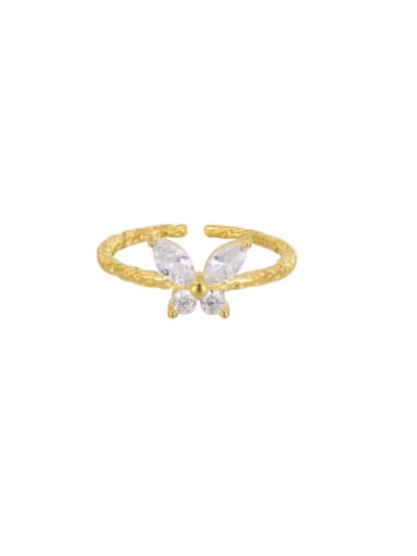 925 Sterling Silver Cubic Zirconia Butterfly Dainty Band Ring