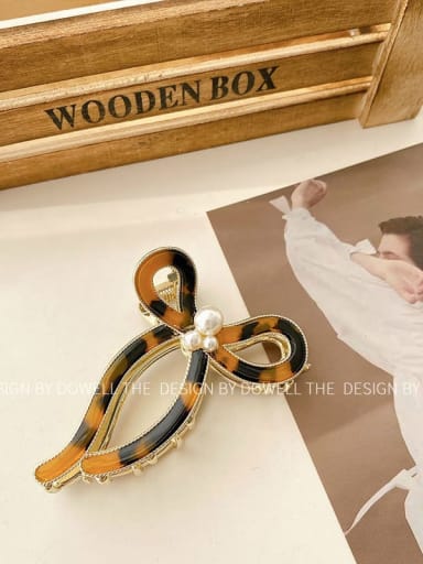 Coffee tortoise 8.5cm Cellulose Acetate Trend Bowknot Alloy Jaw Hair Claw