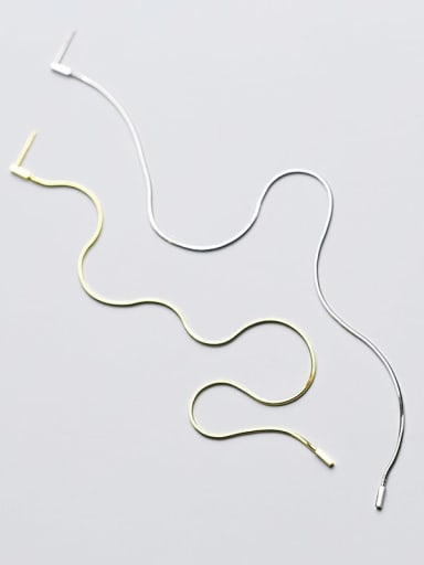 custom 925 Sterling Silver Tassel Minimalist Single Threader Earring