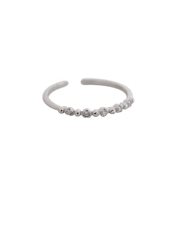 C Platinum 925 Sterling Silver Irregular Minimalist Free Size Ring