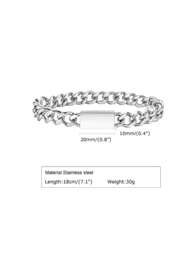 Stainless steel Geometric Chain Hip Hop Link Bracelet