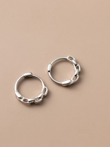 S925 silver small silver 1.4cm 925 Sterling Silver Geometric Minimalist Hoop Earring