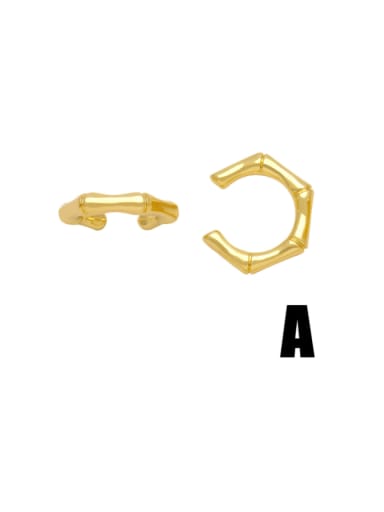 A Brass Geometric Hip Hop Clip Earring