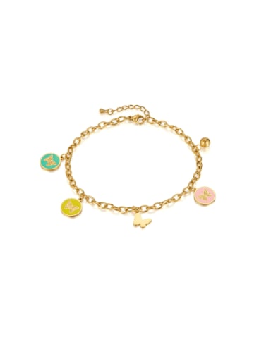 Brass Enamel  Butterfly Minimalist Anklet