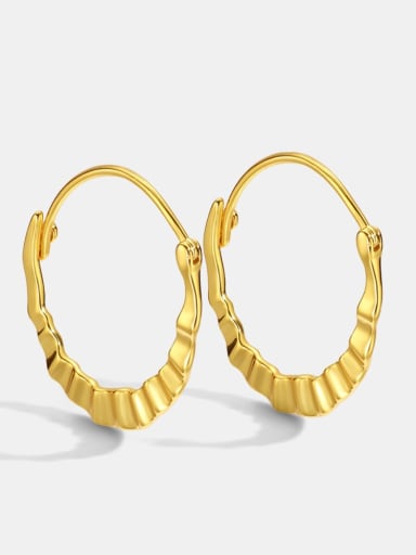 Brass Smooth Geometric Vintage Huggie Earring