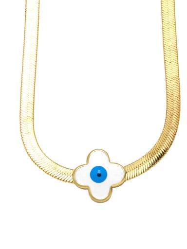 E Brass Evil Eye Hip Hop Snake chain Necklace