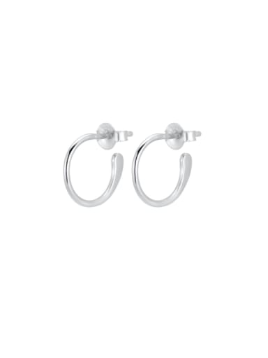 Silver C-shaped Earrings 925 Sterling Silver Geometric Minimalist Stud Earring