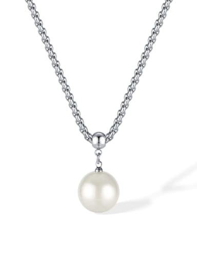 Stainless steel Imitation Pearl Irregular Hip Hop Necklace