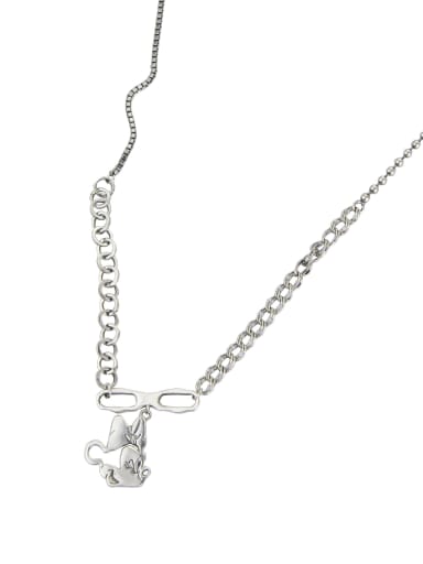 Vintage Sterling Silver With Platinum Plated Cute Mickey Mouse Necklaces