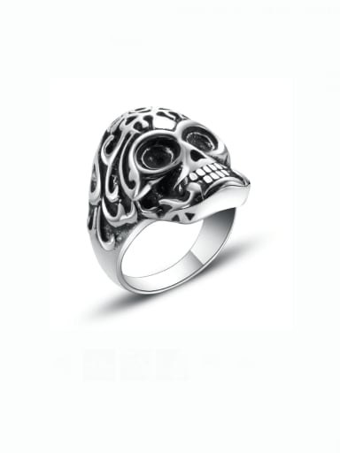Titanium Steel Skull Hip Hop Band Ring