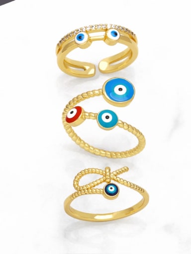 custom Brass Evil Eye Minimalist Band Ring