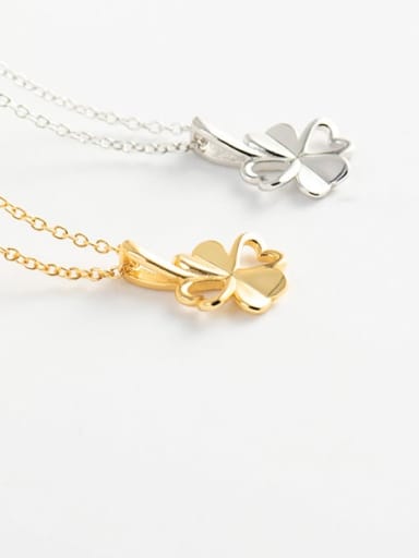 925 Sterling Silver Smooth Flower Minimalist Pendant Necklace